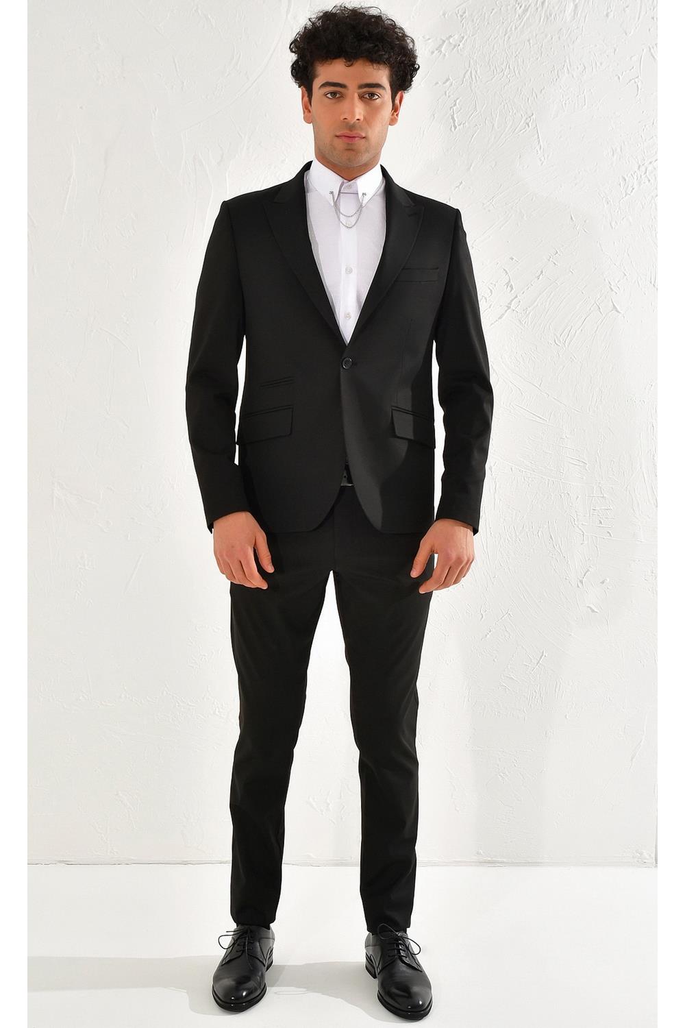 C 564 Slim Fit Siyah Klasik Ceket