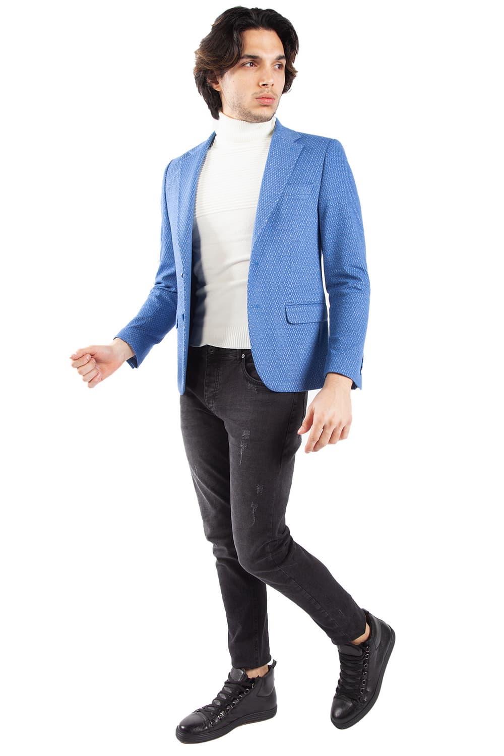 C 571 Slim Fit Gök Mavi Spor Ceket