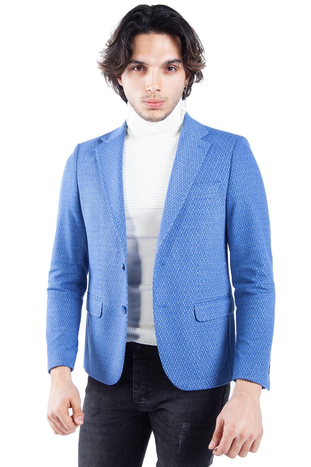 C 571 Slim Fit Gök Mavi Spor Ceket