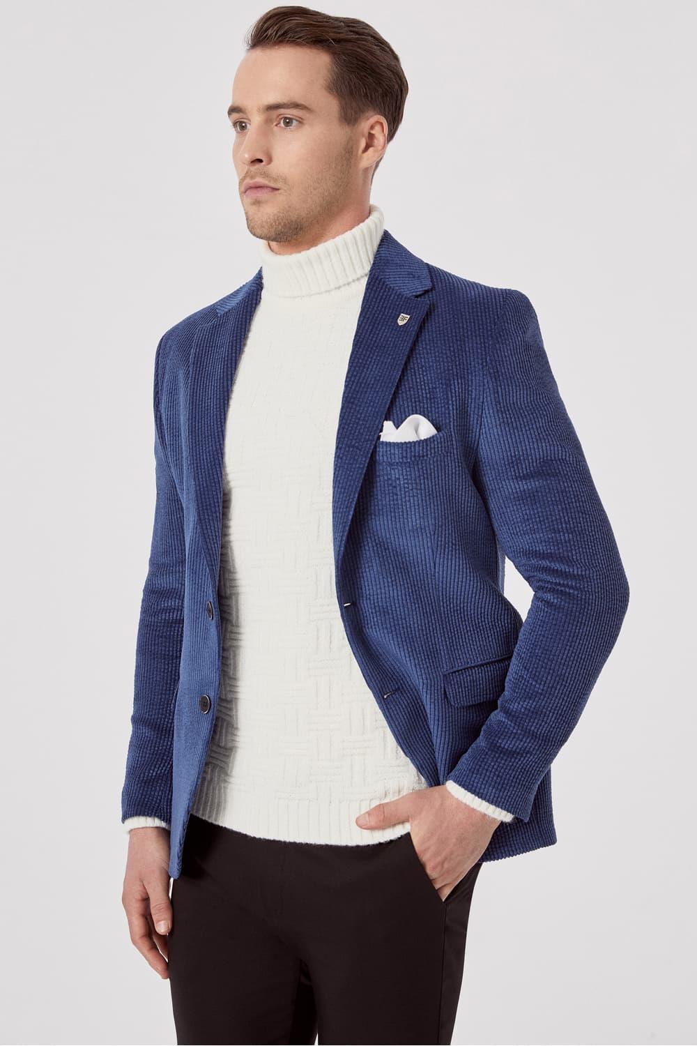 C 575 Slim Fit İndigo Spor Ceket