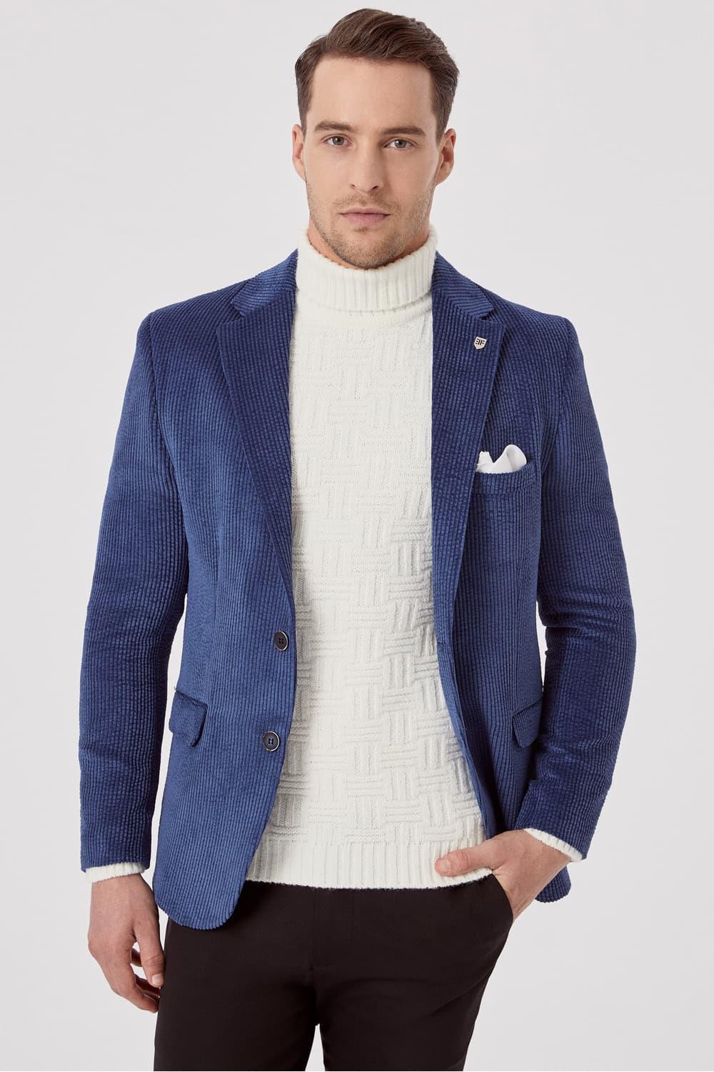 C 575 Slim Fit İndigo Spor Ceket