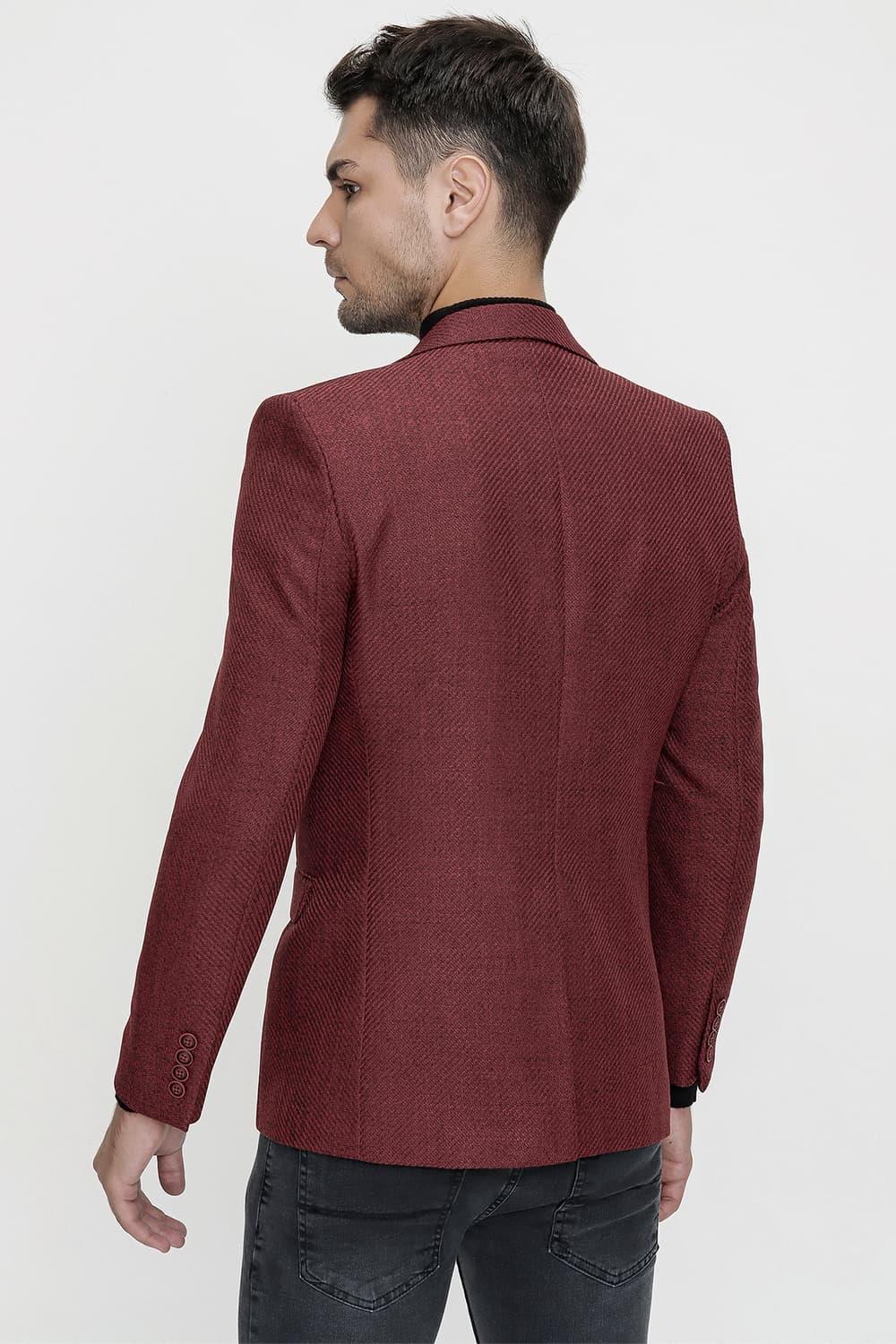 C 595 Slim Fit Bordo Spor Ceket