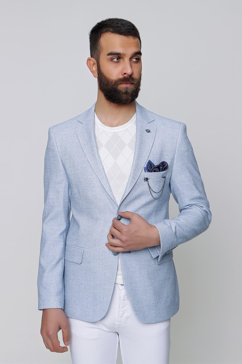 C 613 Slim Fit Mavi Spor Ceket