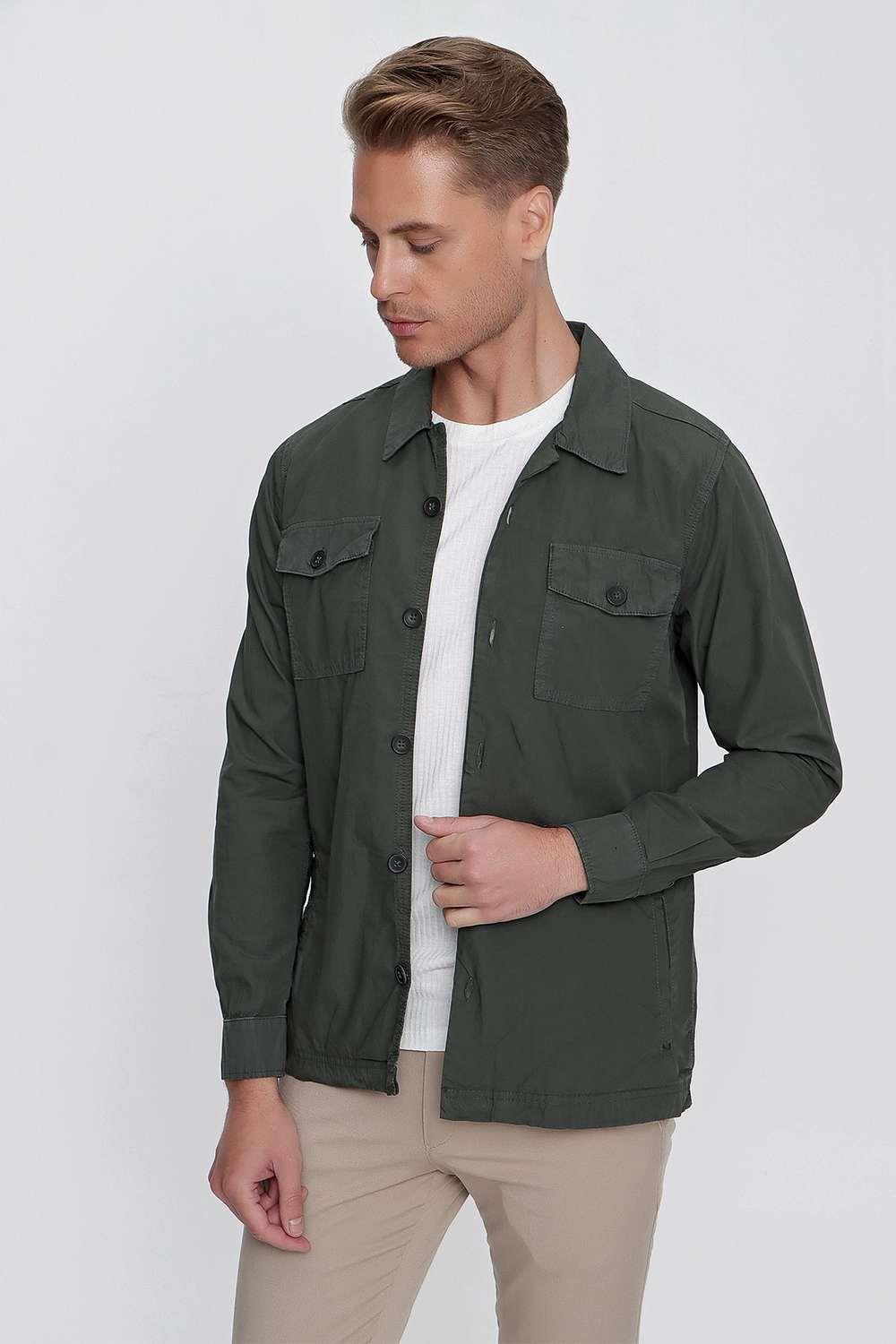 C 618 Slim Fit Haki Spor Ceket