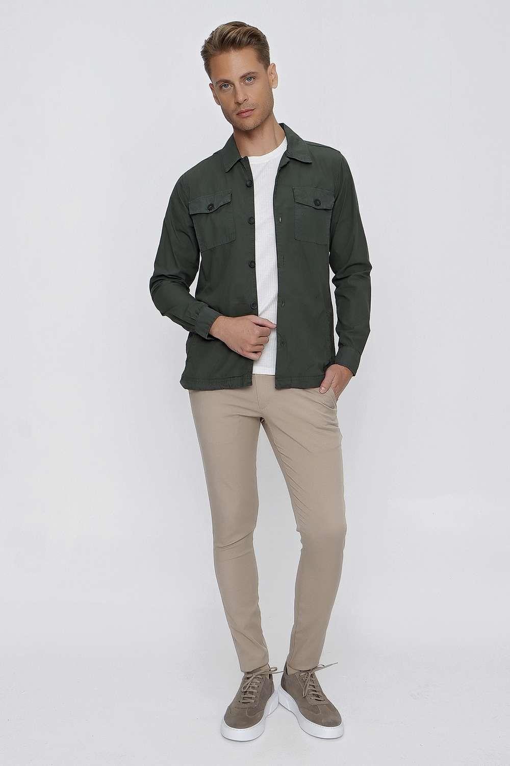 C 618 Slim Fit Haki Spor Ceket