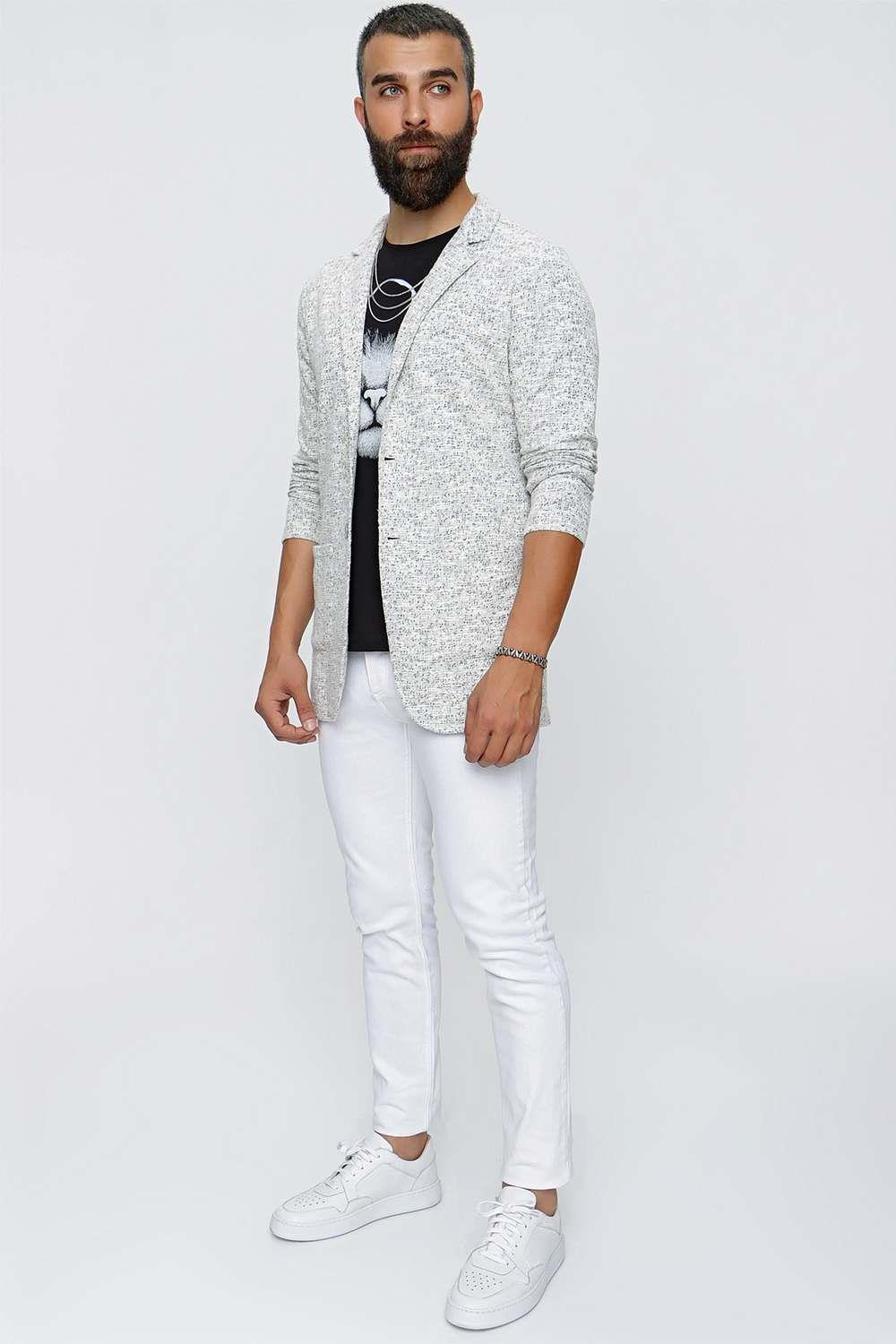 C 619 Slim Fit Krem Spor Ceket
