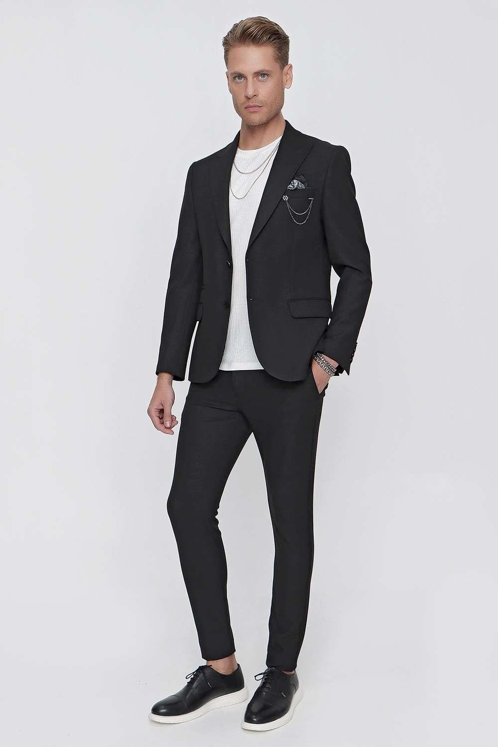 C 624 Slim Fit Siyah Spor Ceket