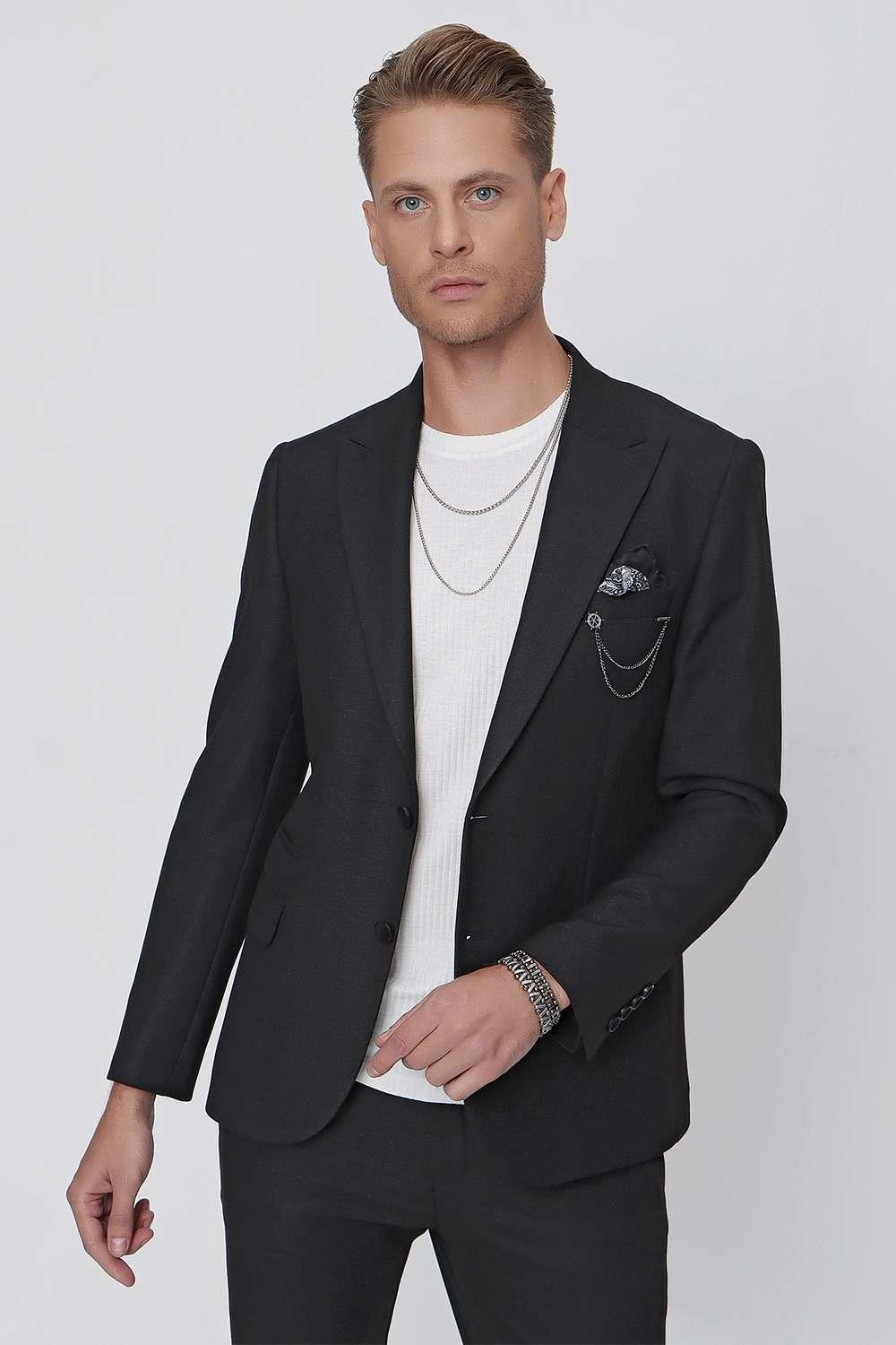 C 624 Slim Fit Siyah Spor Ceket