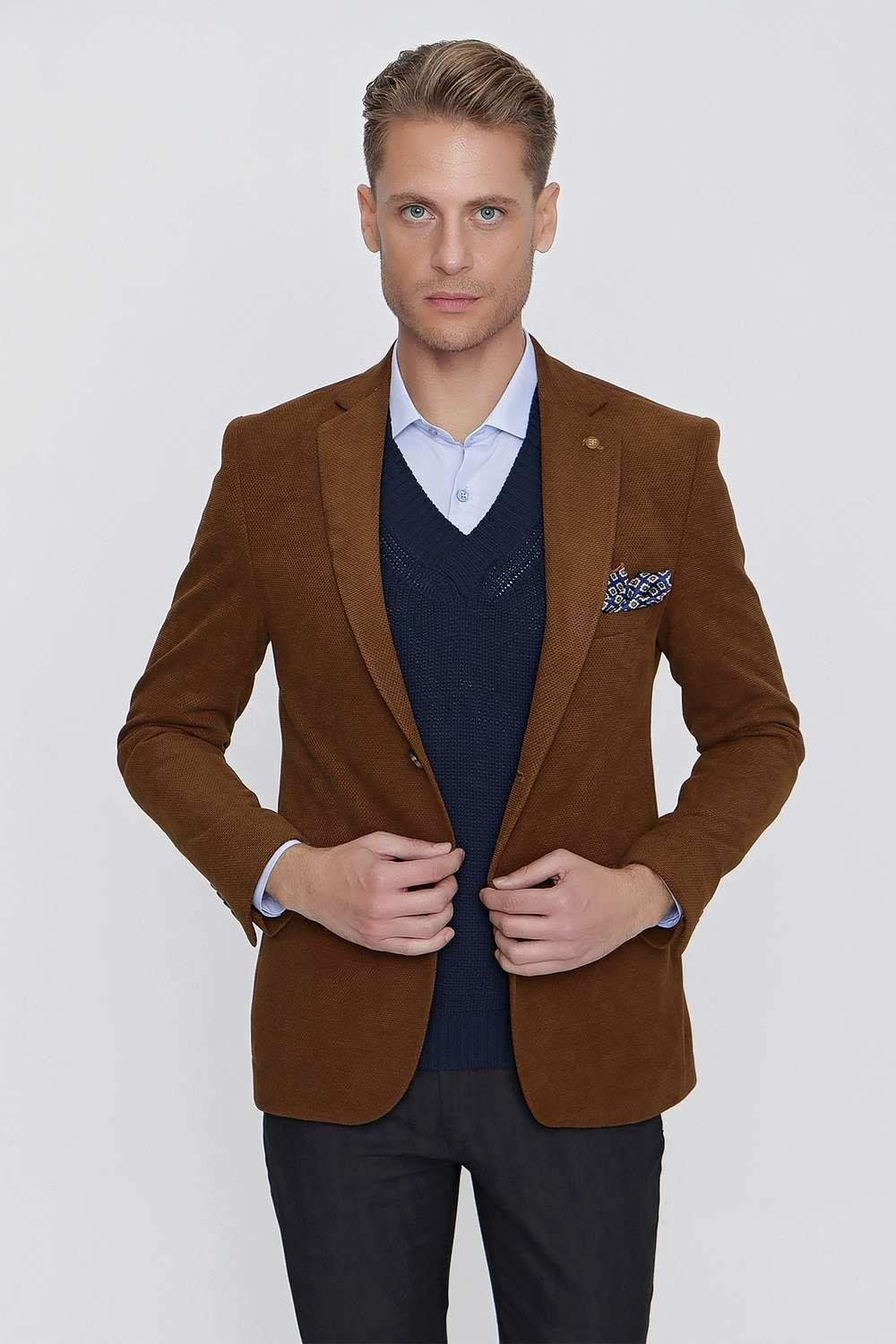 C 626 Slim Fit Taba Spor Ceket