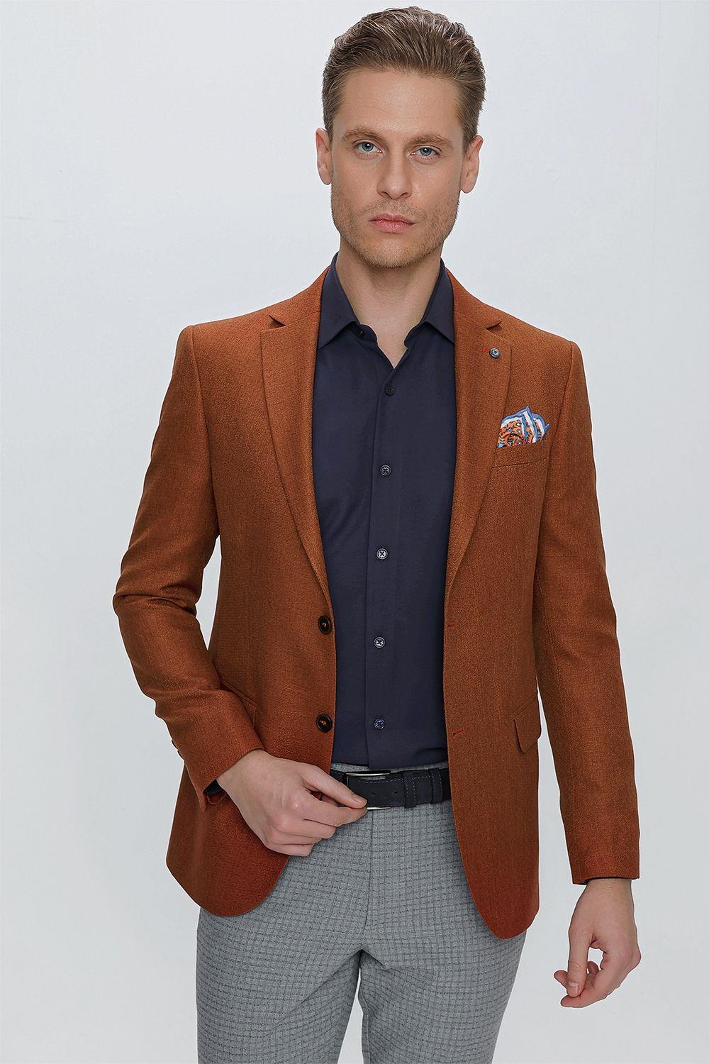 C 629 Slim Fit Taba Spor Ceket