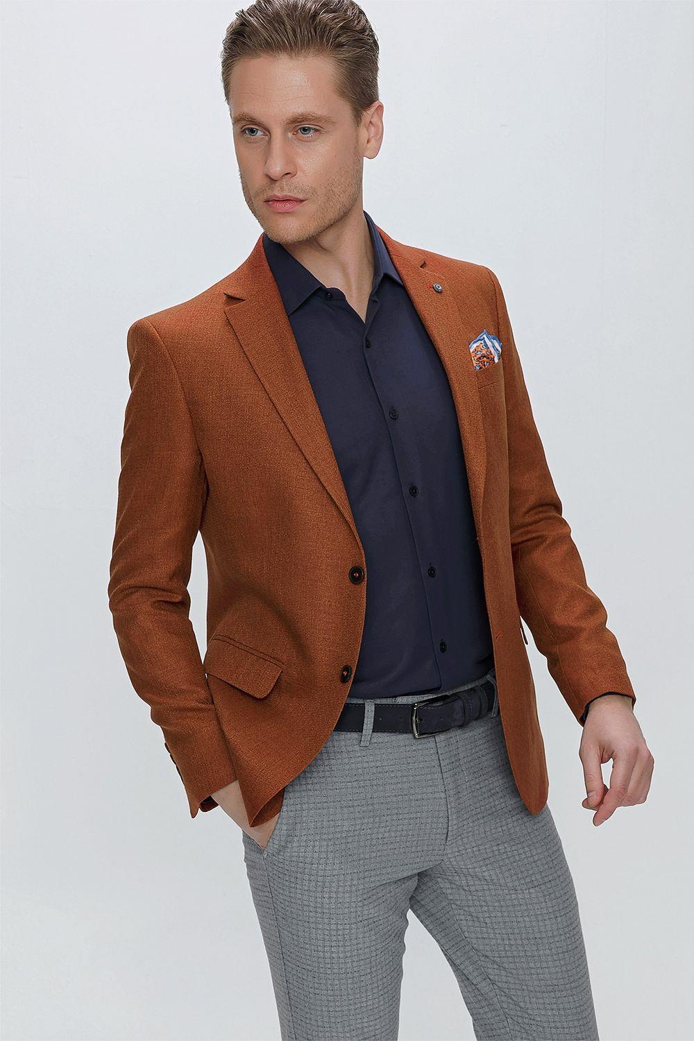 C 629 Slim Fit Taba Spor Ceket