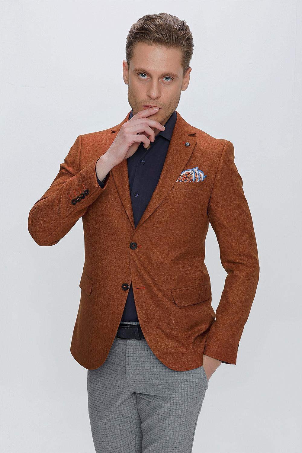 C 629 Slim Fit Taba Spor Ceket