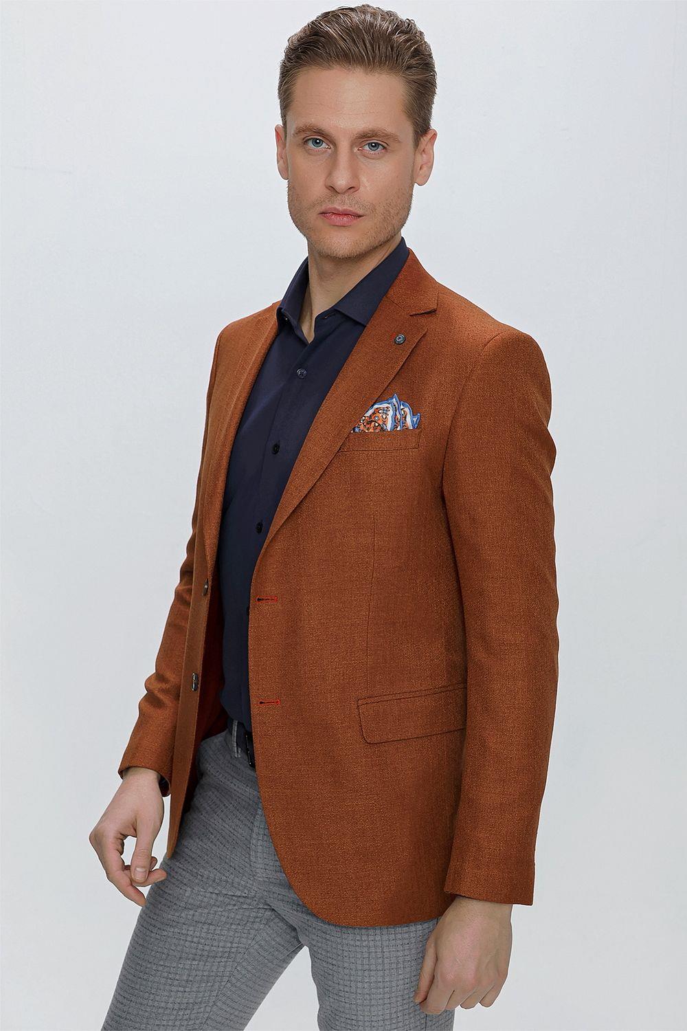 C 629 Slim Fit Taba Spor Ceket