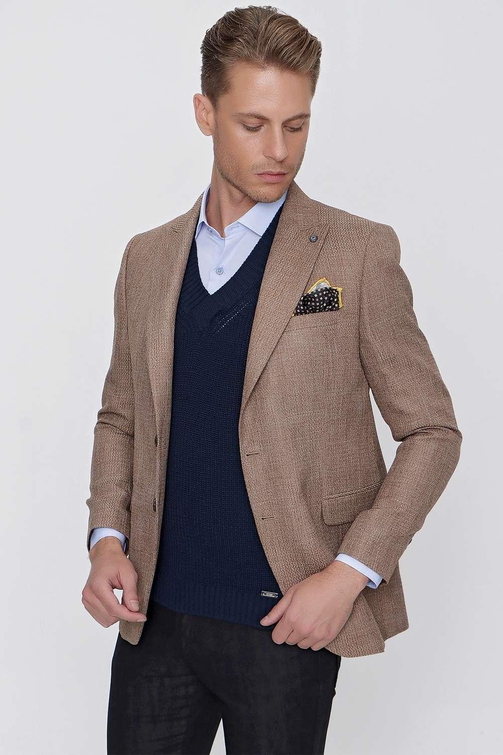 C 630 Slim Fit Bej Spor Ceket
