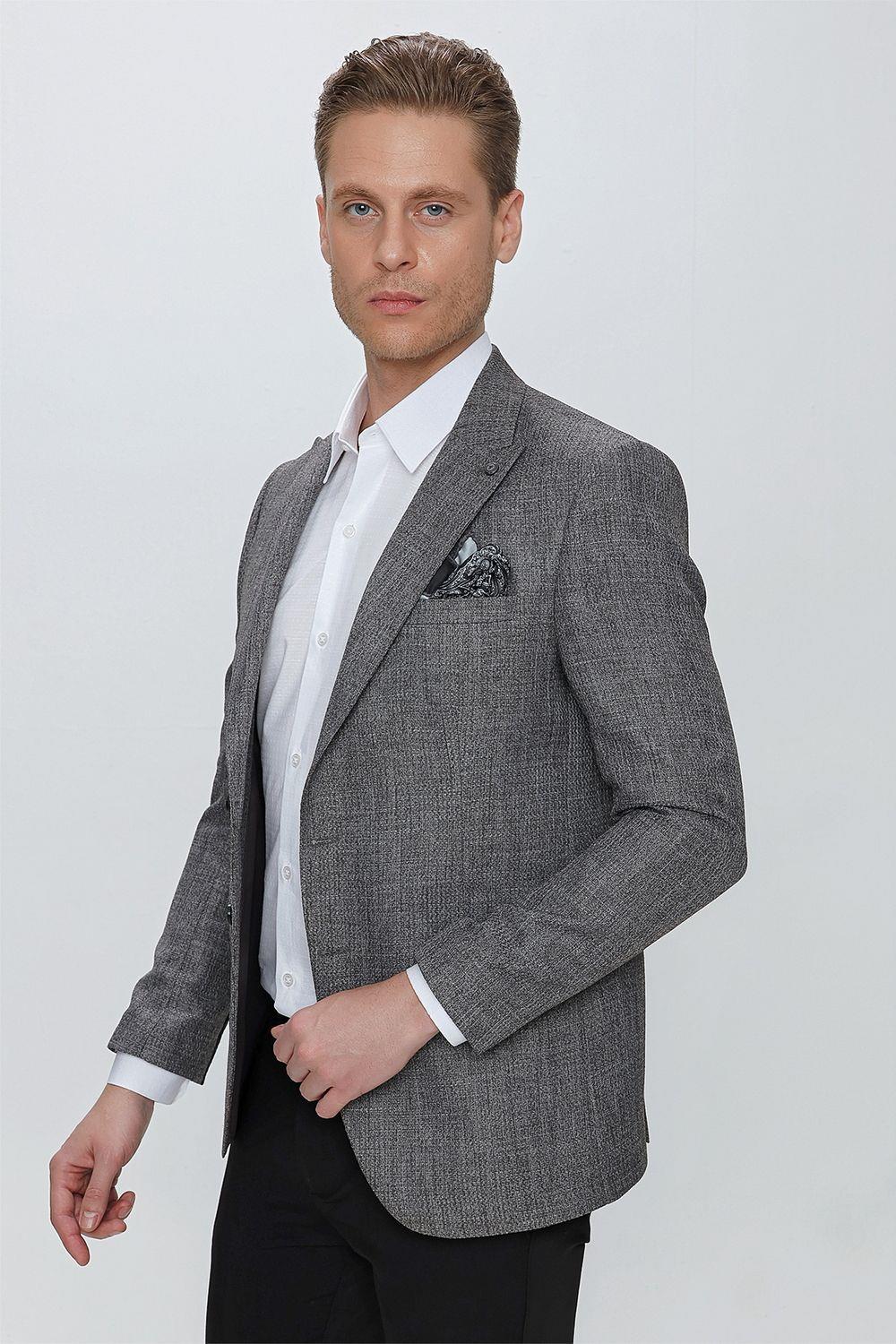 C 630 Slim Fit Gri Spor Ceket