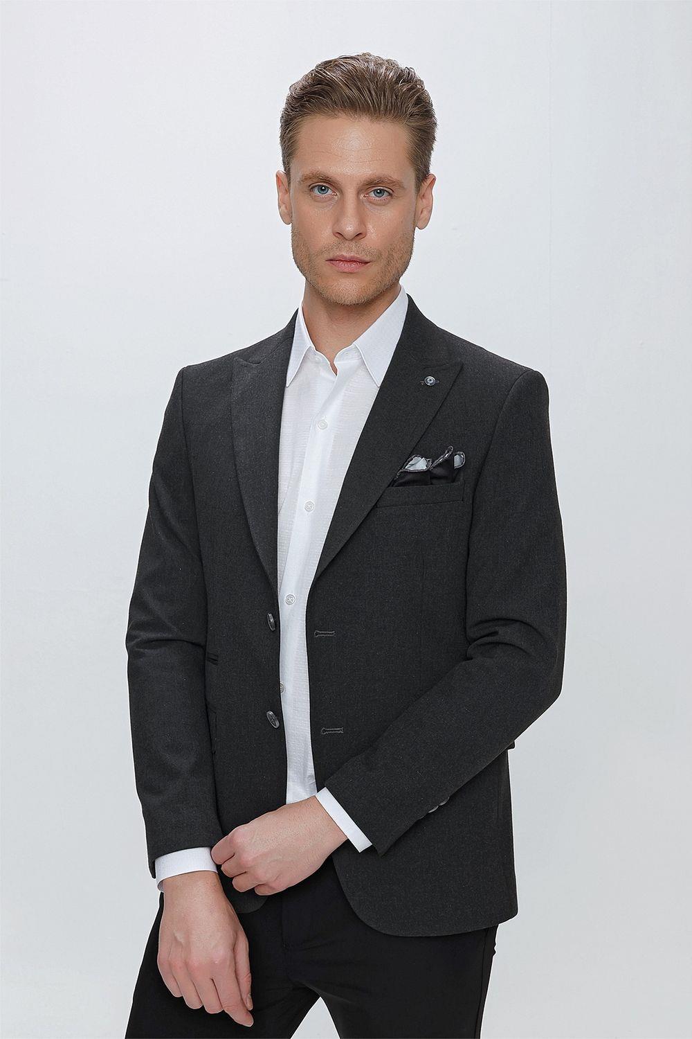 C 632 Slim Fit Antrasit Spor Ceket