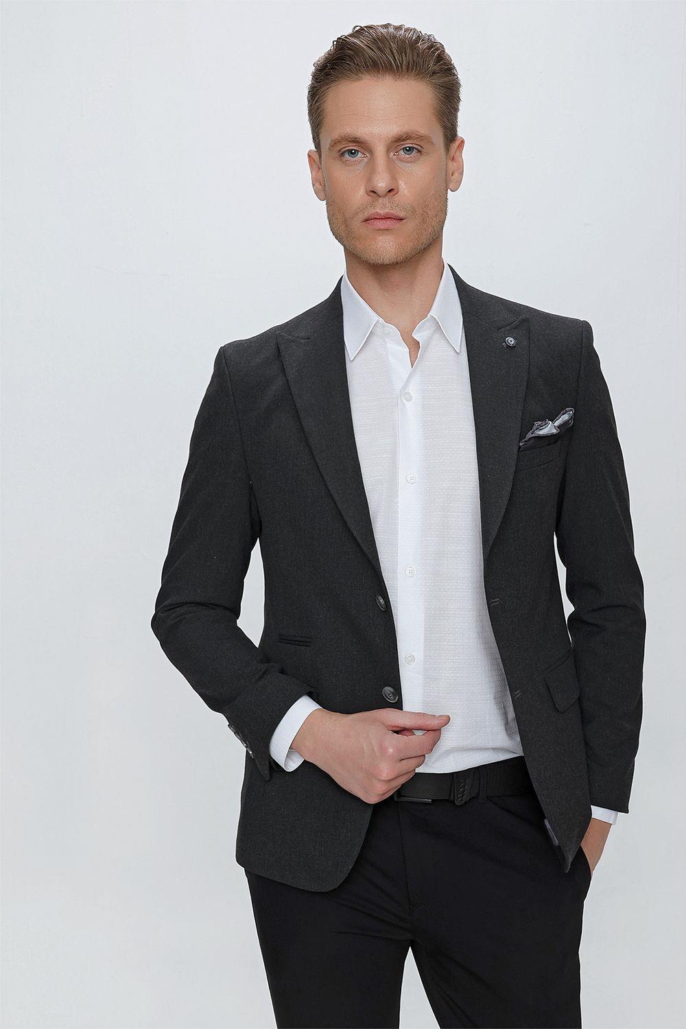 C 632 Slim Fit Antrasit Spor Ceket