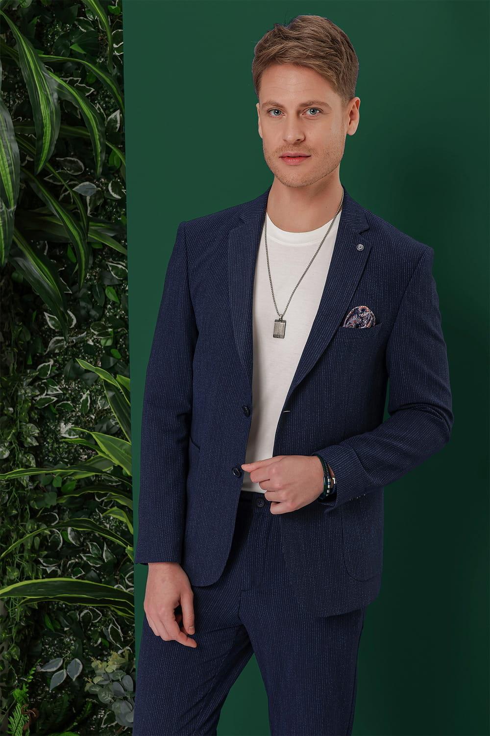 C 634 Slim Fit Lacivert Spor Ceket