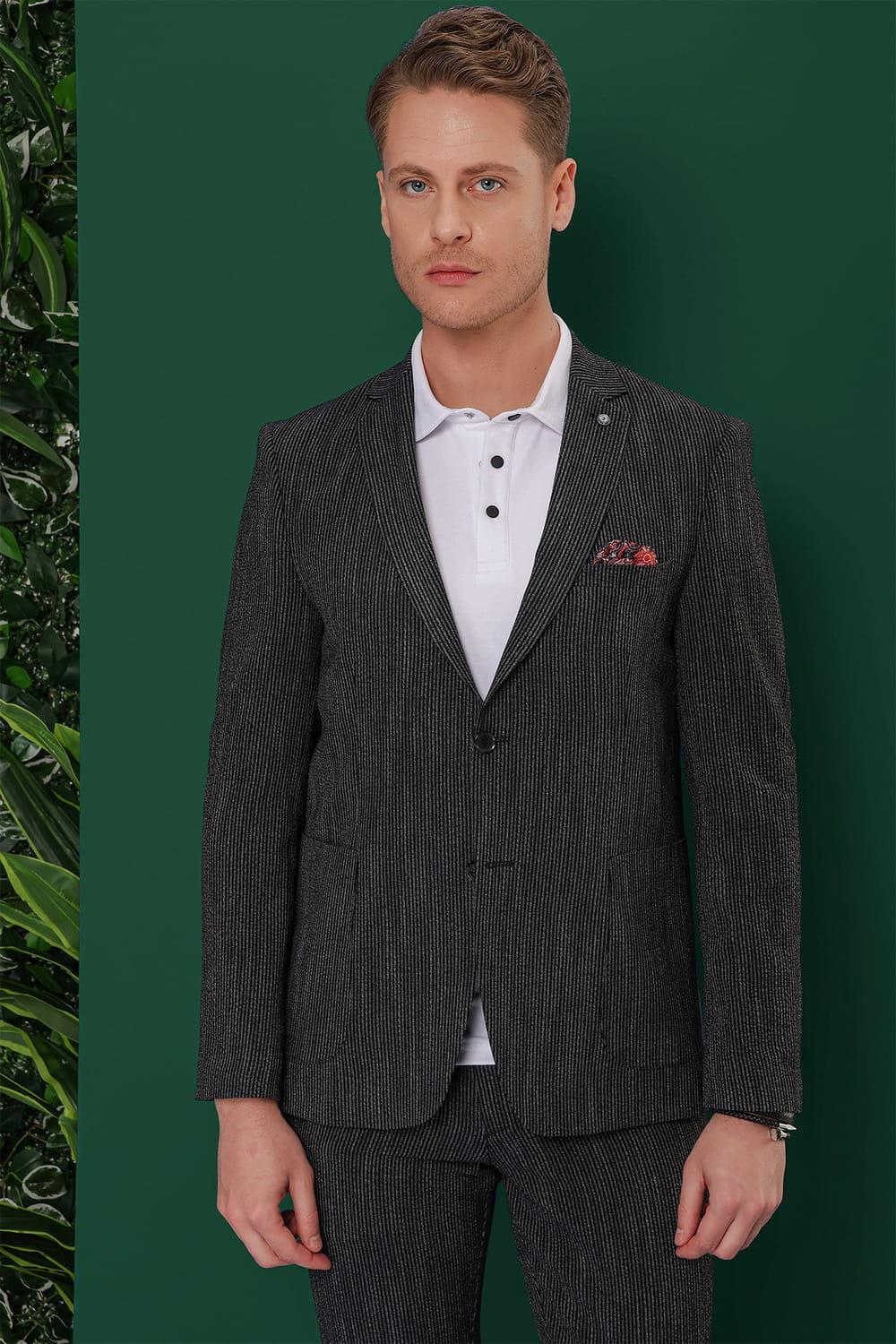 C 634 Slim Fit Siyah Spor Ceket