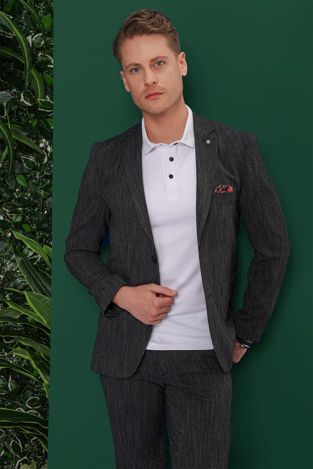C 634 Slim Fit Siyah Spor Ceket