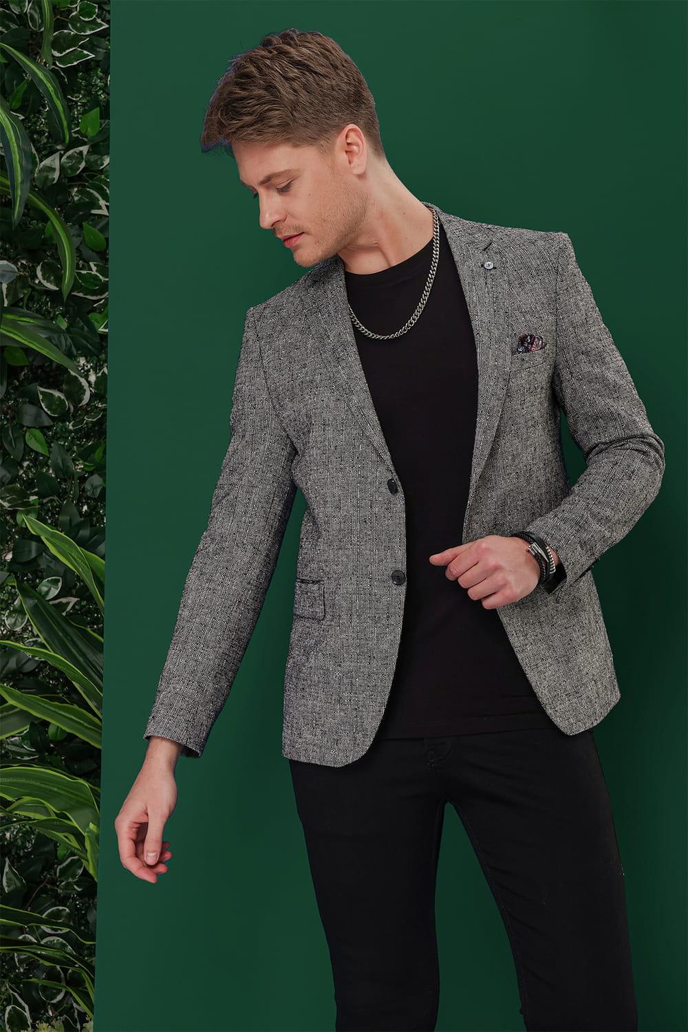 C 635 Slim Fit Siyah Spor Ceket
