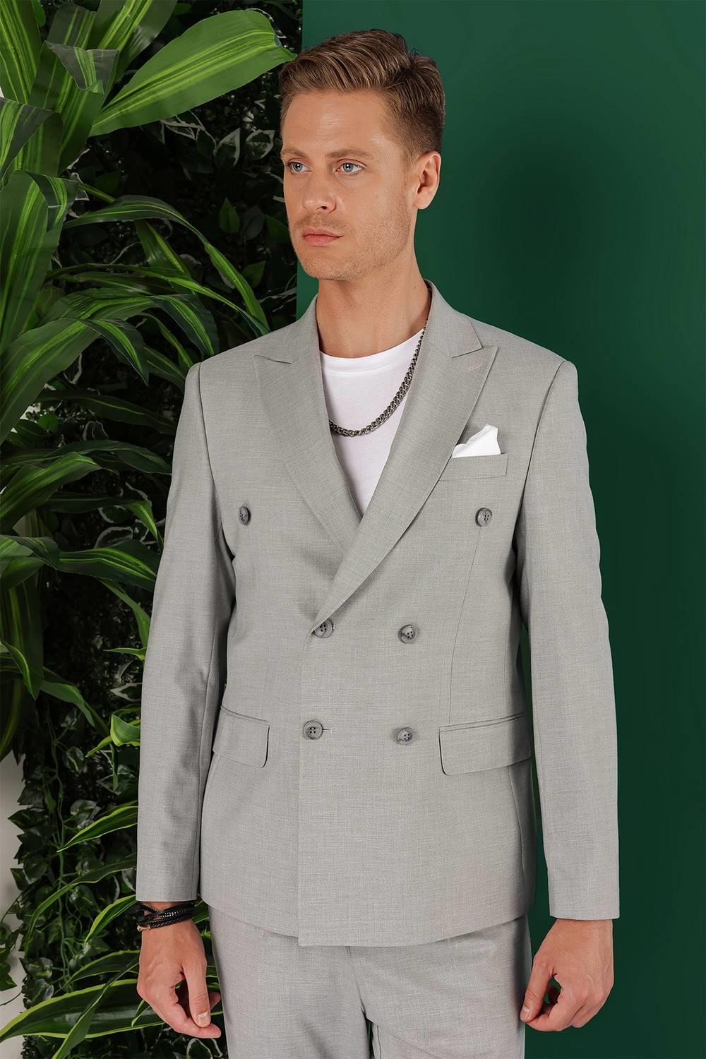 C 642 Slim Fit Gri Spor Ceket