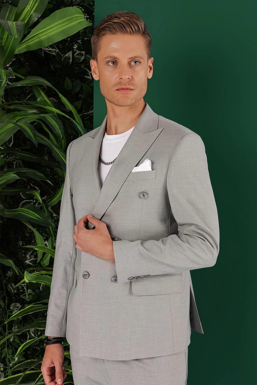 C 642 Slim Fit Gri Spor Ceket