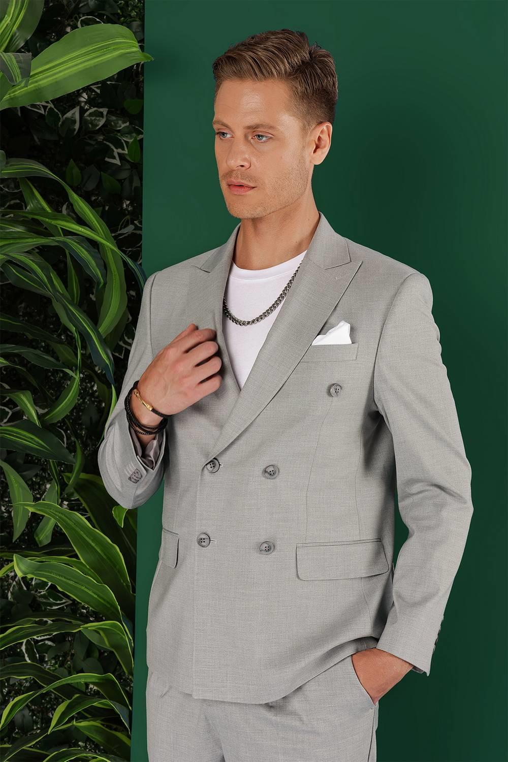 C 642 Slim Fit Gri Spor Ceket
