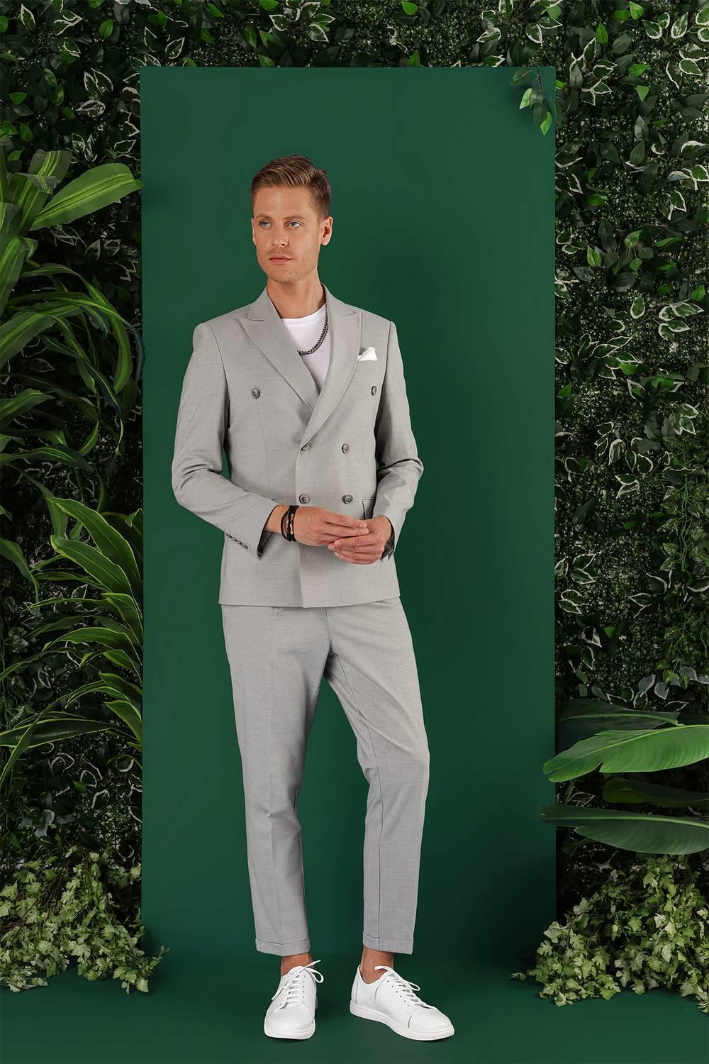 C 642 Slim Fit Gri Spor Ceket