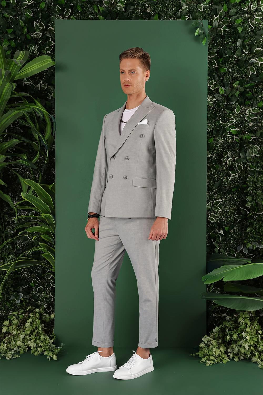 C 642 Slim Fit Gri Spor Ceket