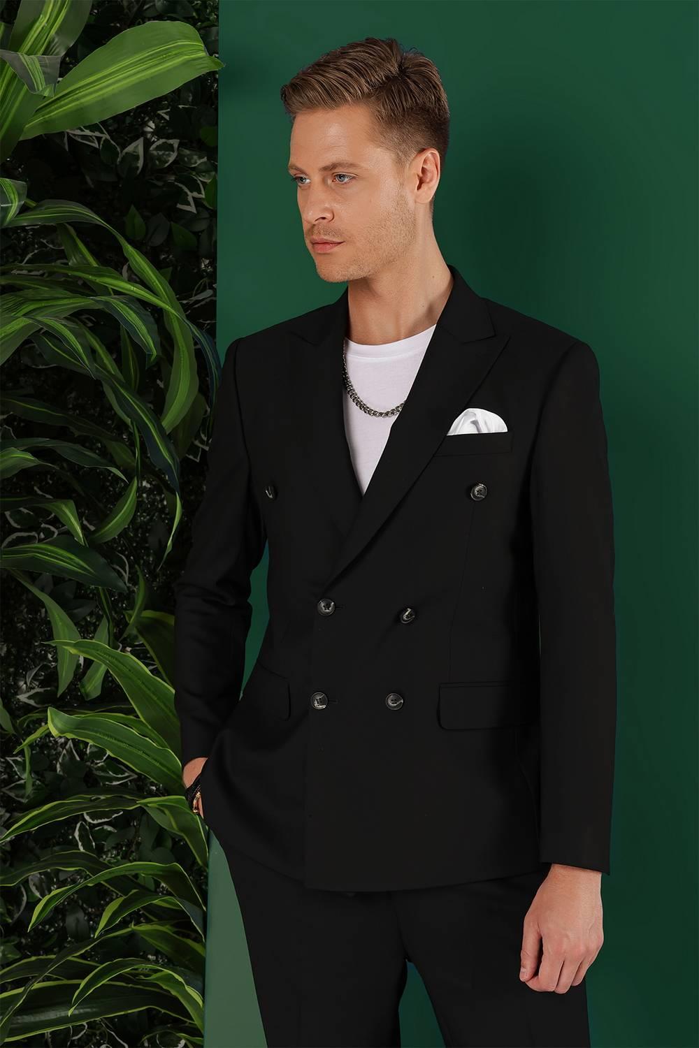 C 642 Slim Fit Siyah Spor Ceket