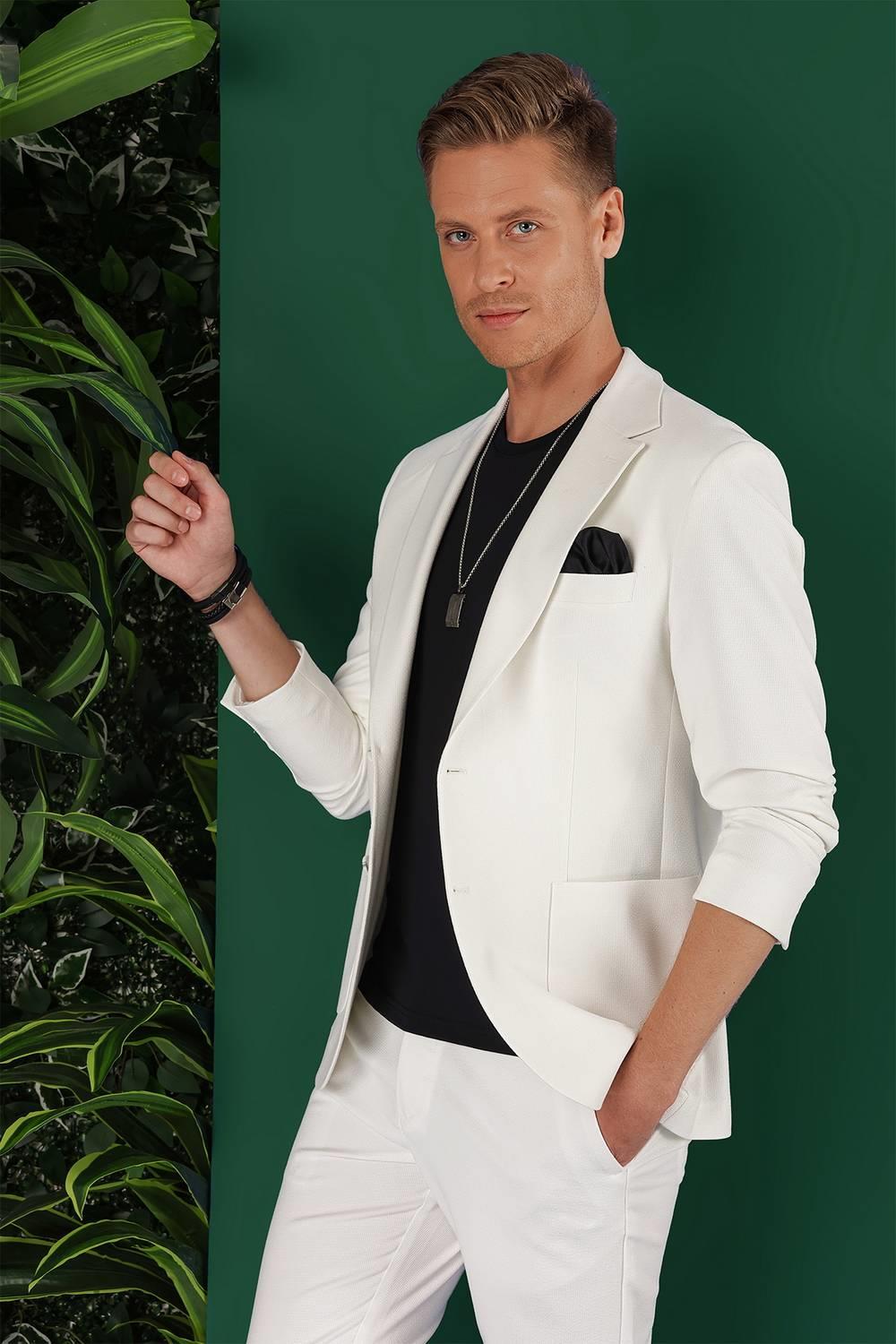 C 643 Slim Fit Ekru Spor Ceket