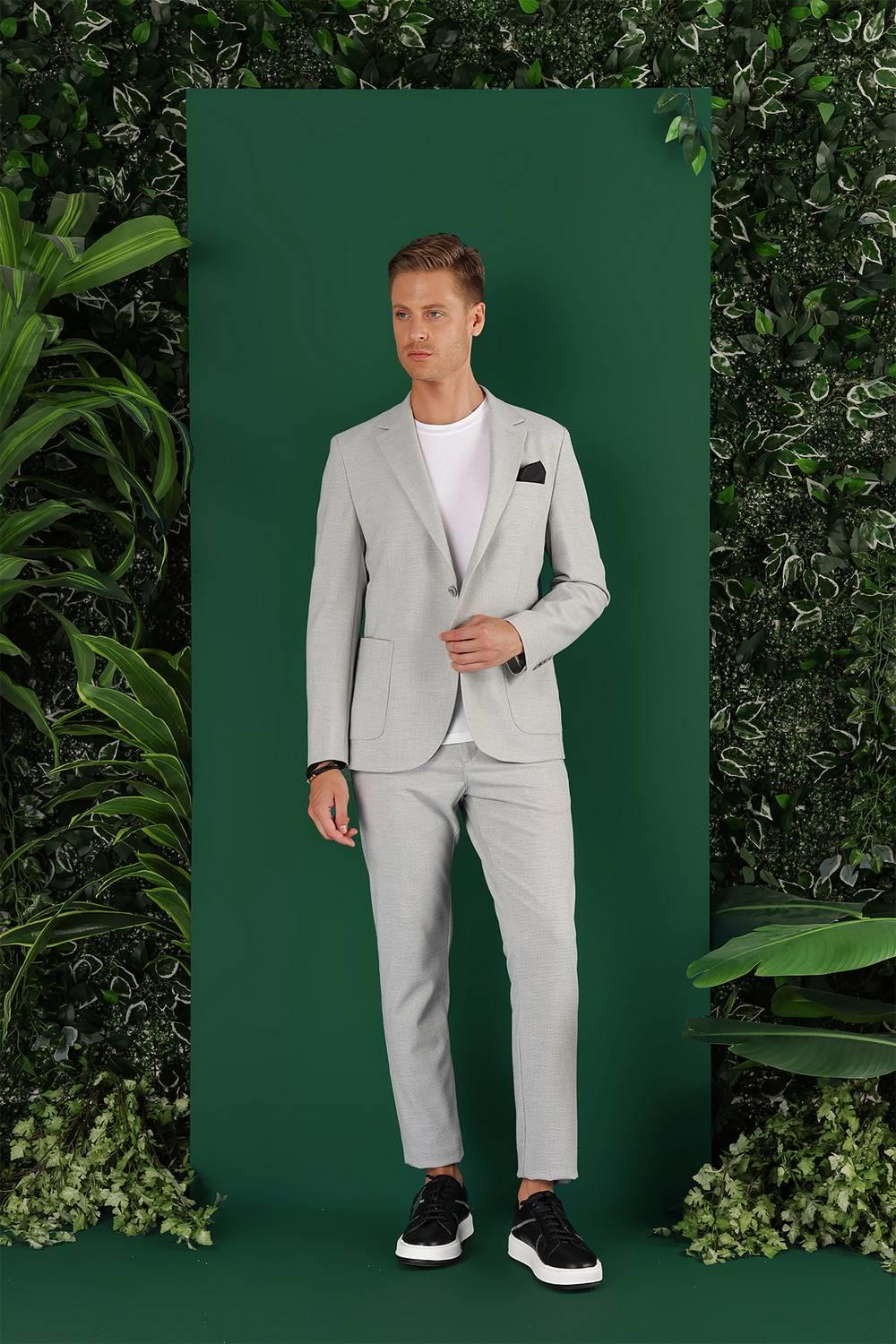 C 643 Slim Fit Gri Spor Ceket