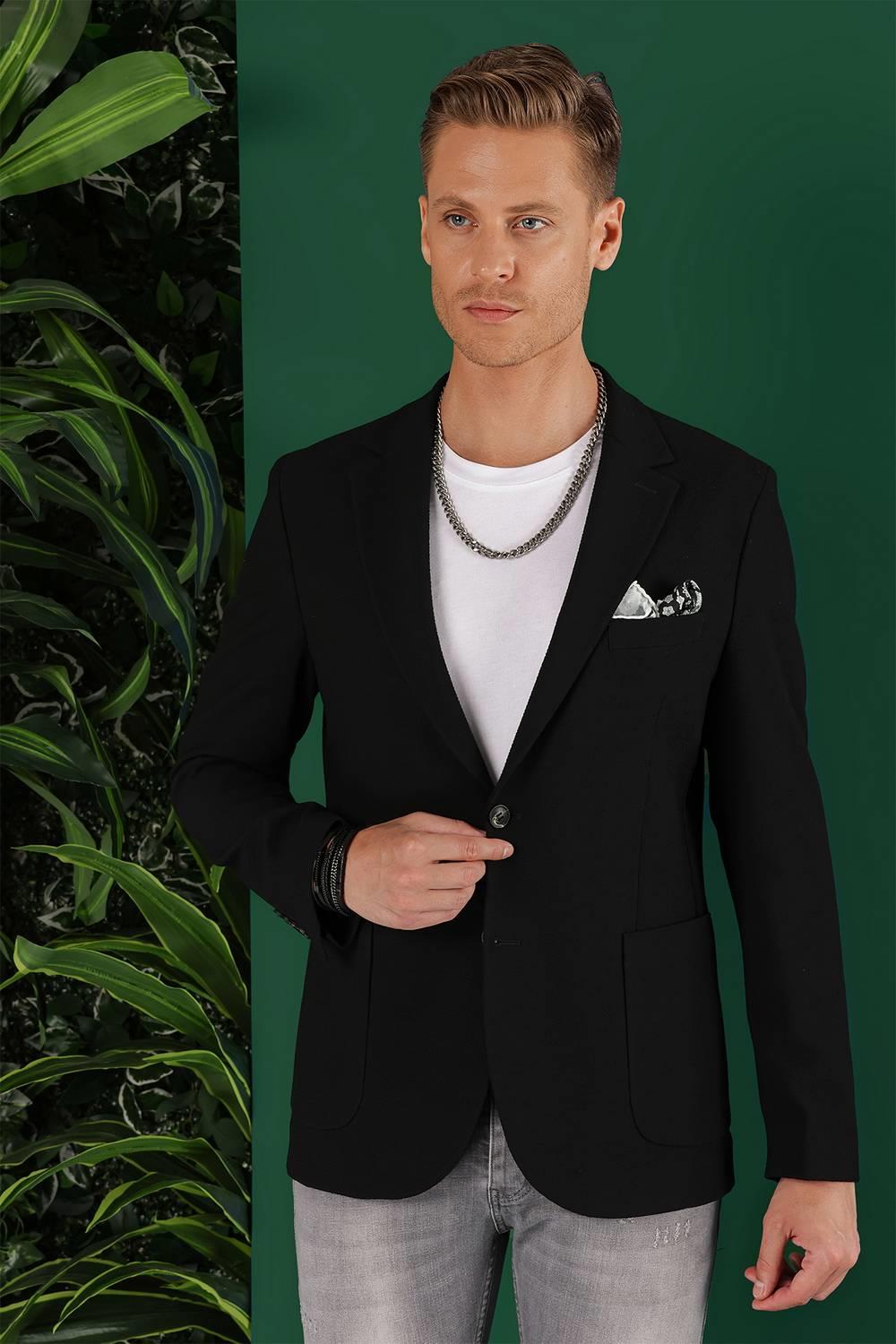 C 643 Slim Fit Siyah Spor Ceket