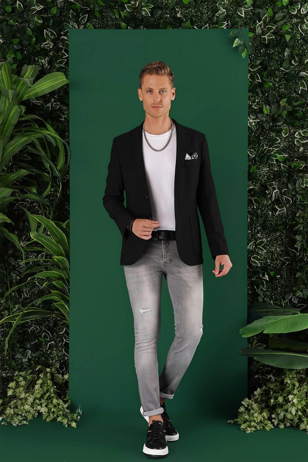 C 643 Slim Fit Siyah Spor Ceket