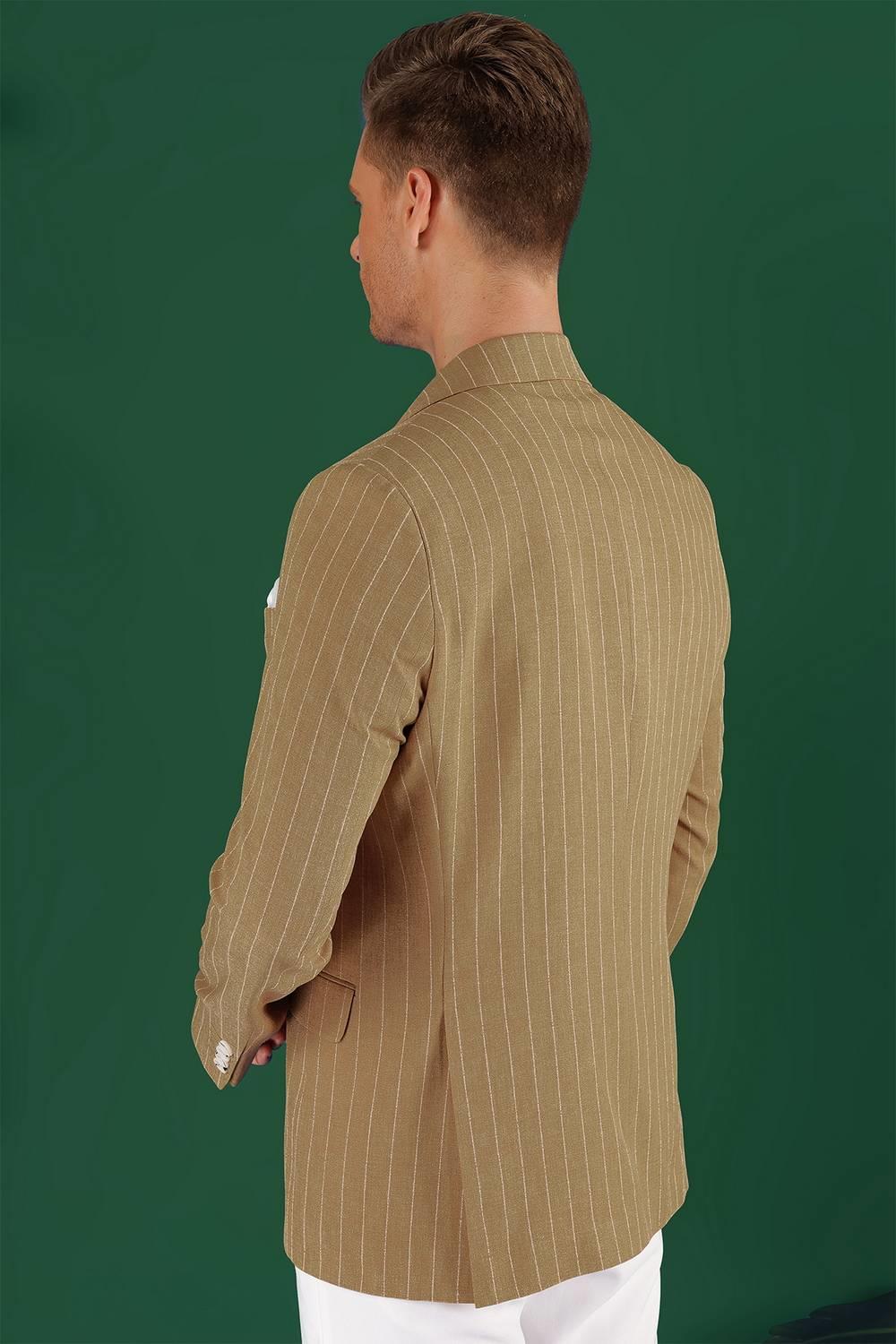 C 644 Slim Fit Camel Spor Ceket