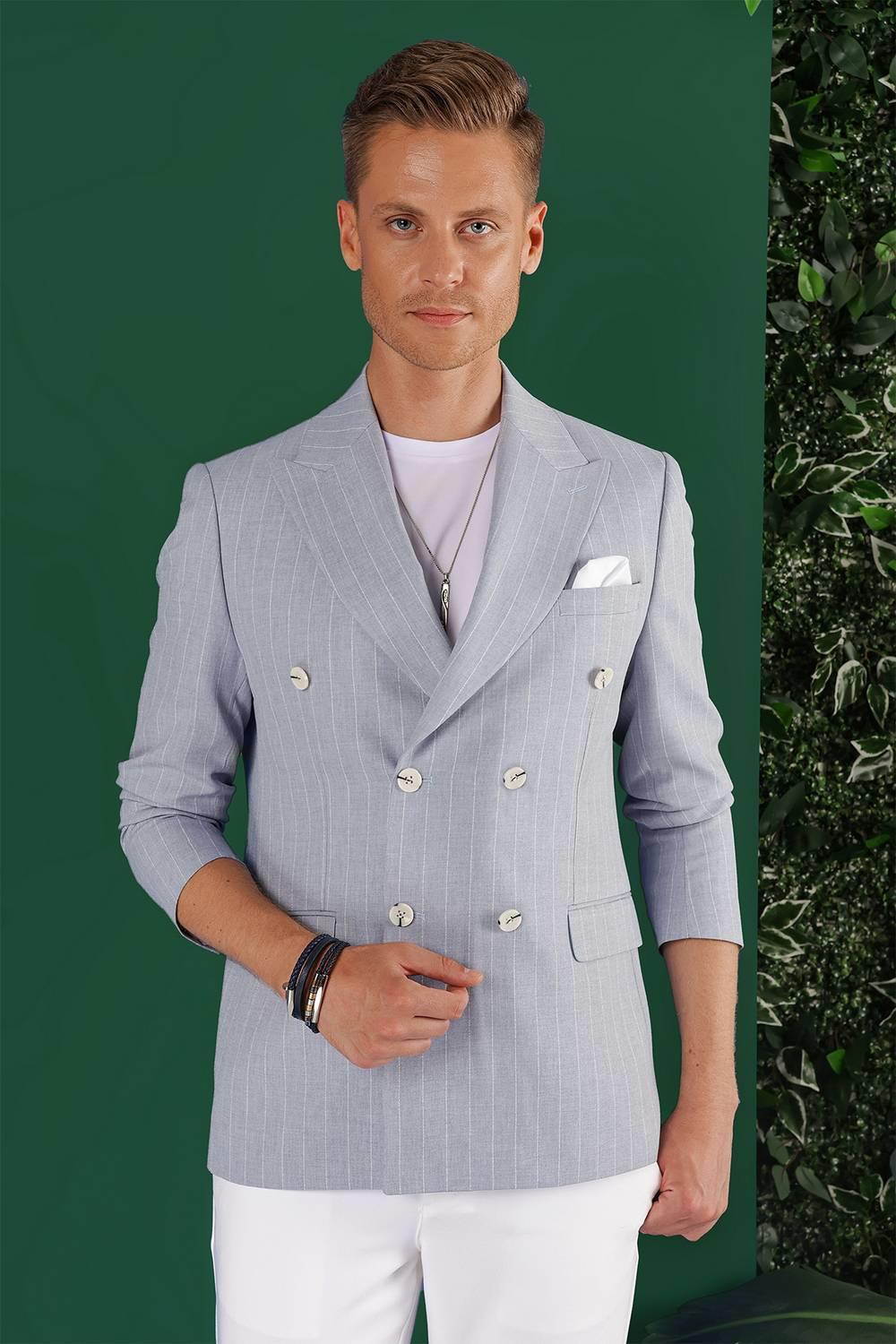 C 644 Slim Fit Mavi Spor Ceket