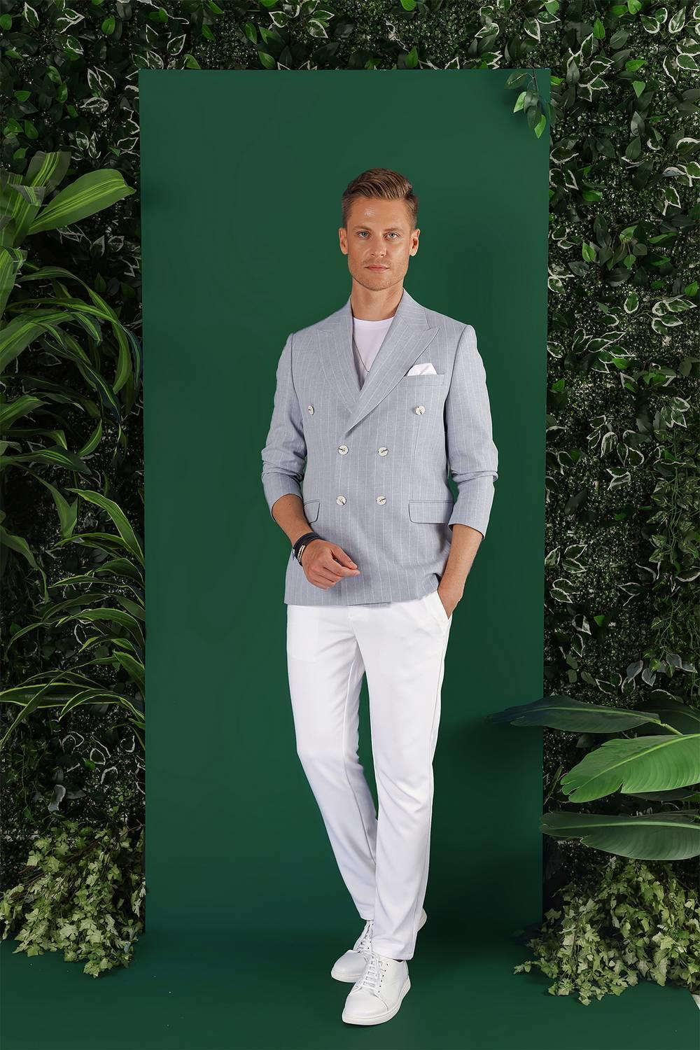 C 644 Slim Fit Mavi Spor Ceket