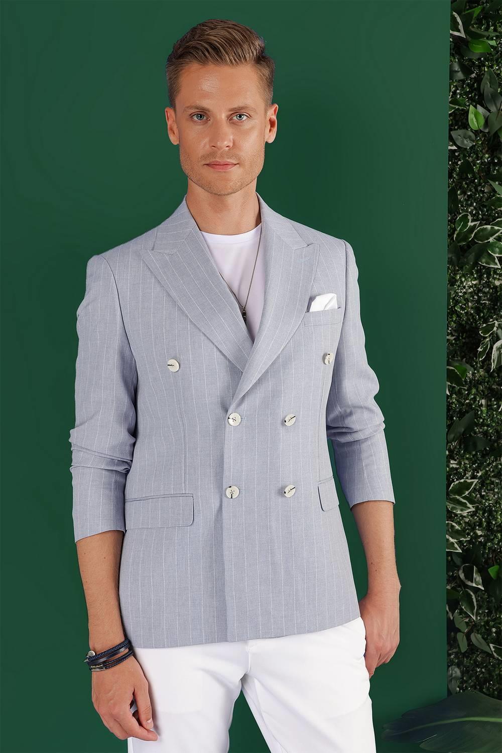 C 644 Slim Fit Mavi Spor Ceket
