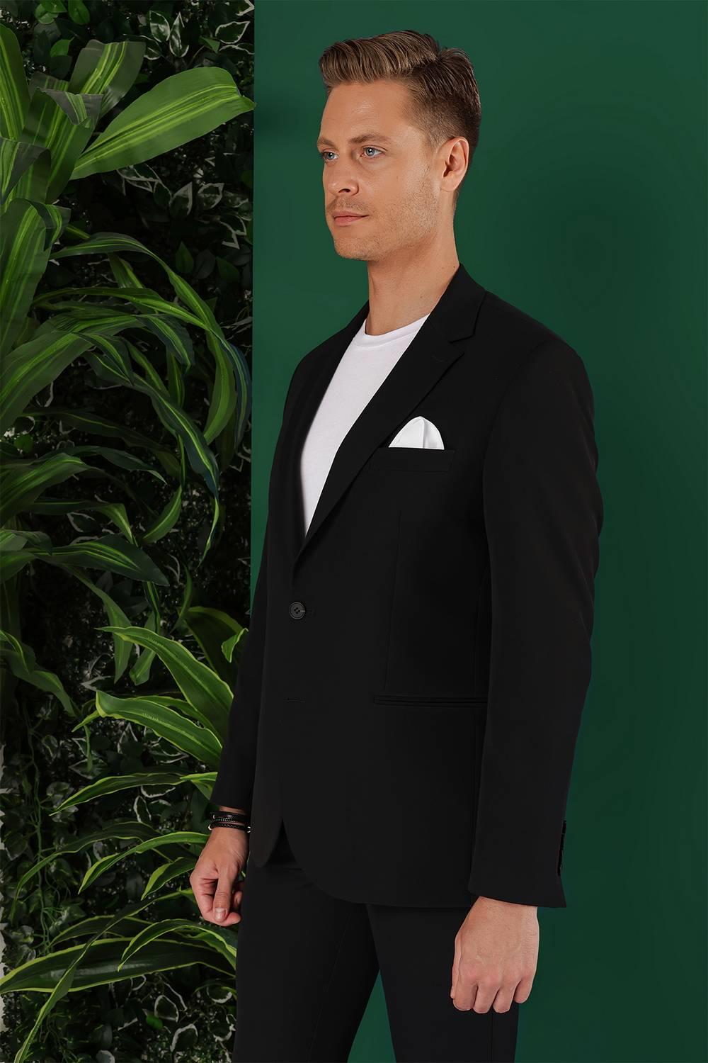 C 645 Slim Fit Siyah Spor Ceket