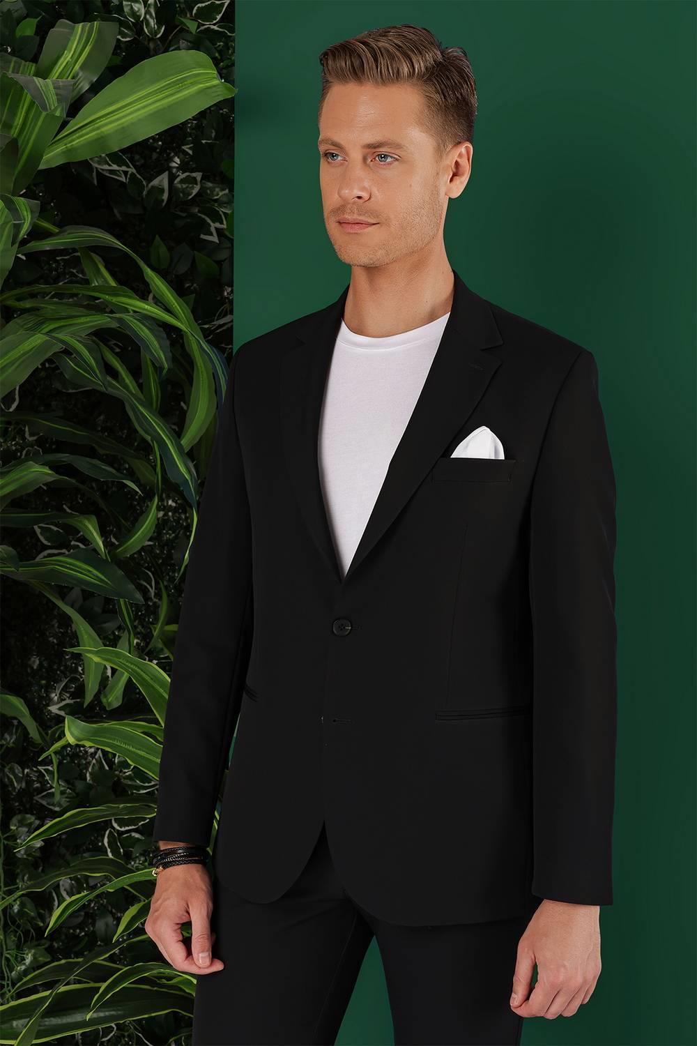 C 645 Slim Fit Siyah Spor Ceket