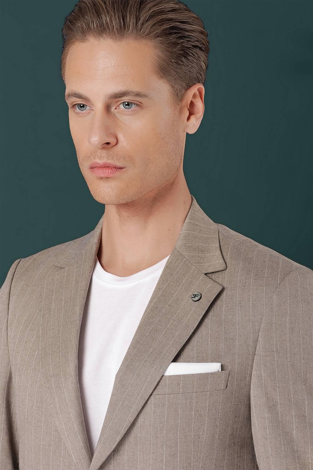 C 652 Slim Fit Bej Spor Ceket