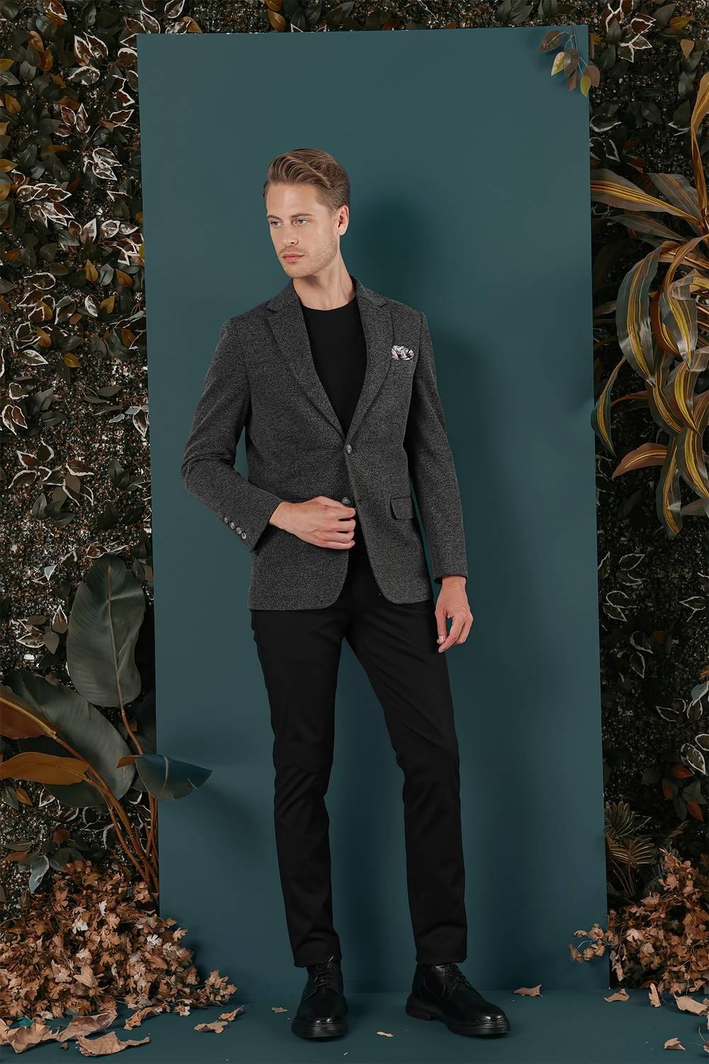 C 653 Slim Fit Siyah Spor Ceket