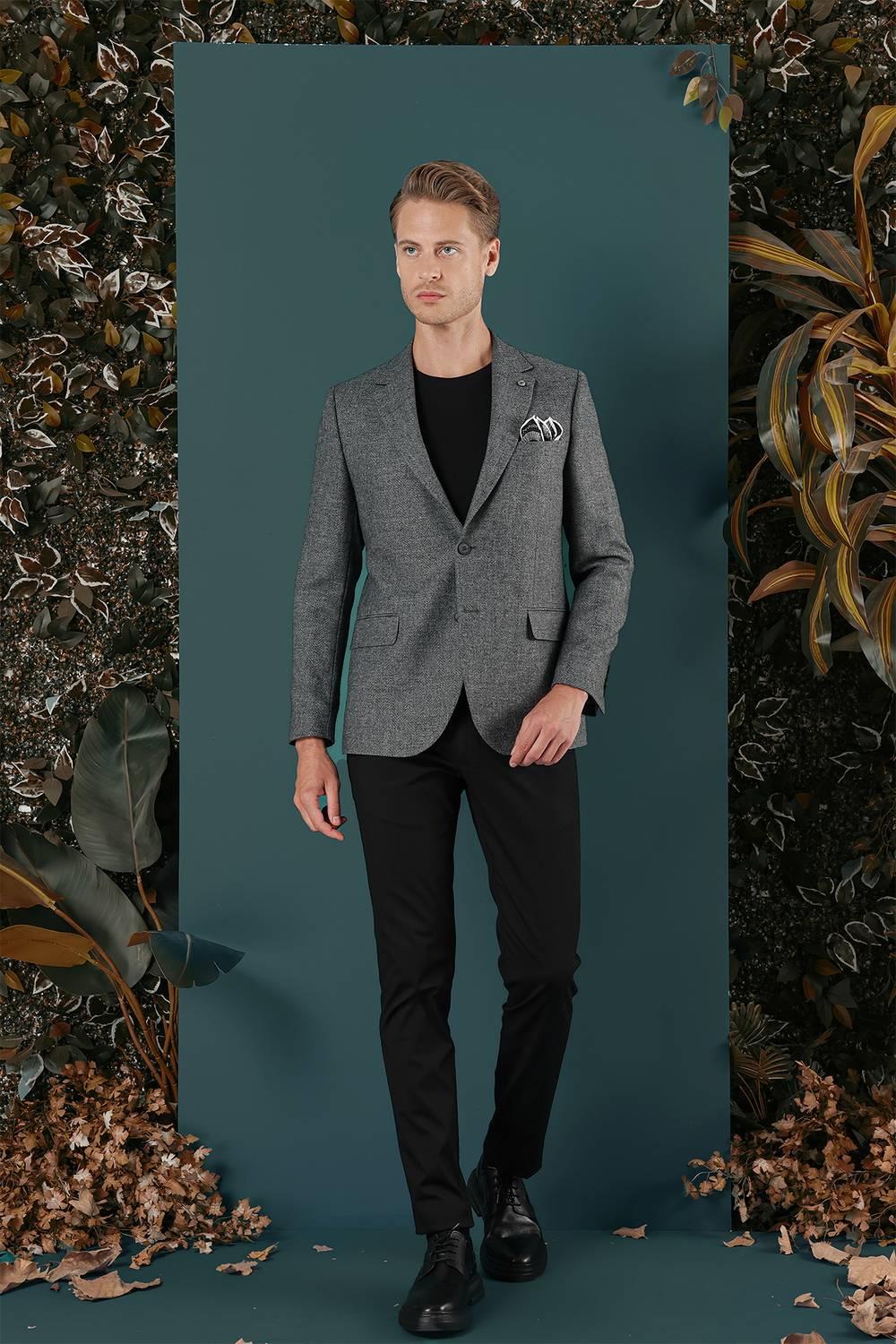 C 656 Slim Fit Füme Spor Ceket