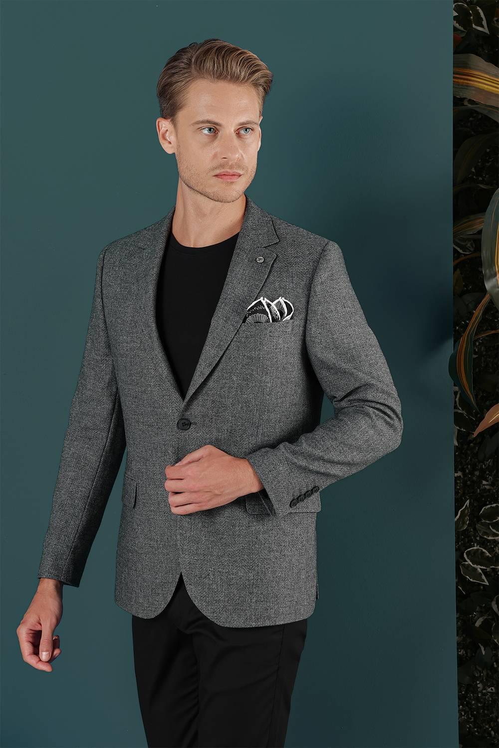 C 656 Slim Fit Füme Spor Ceket