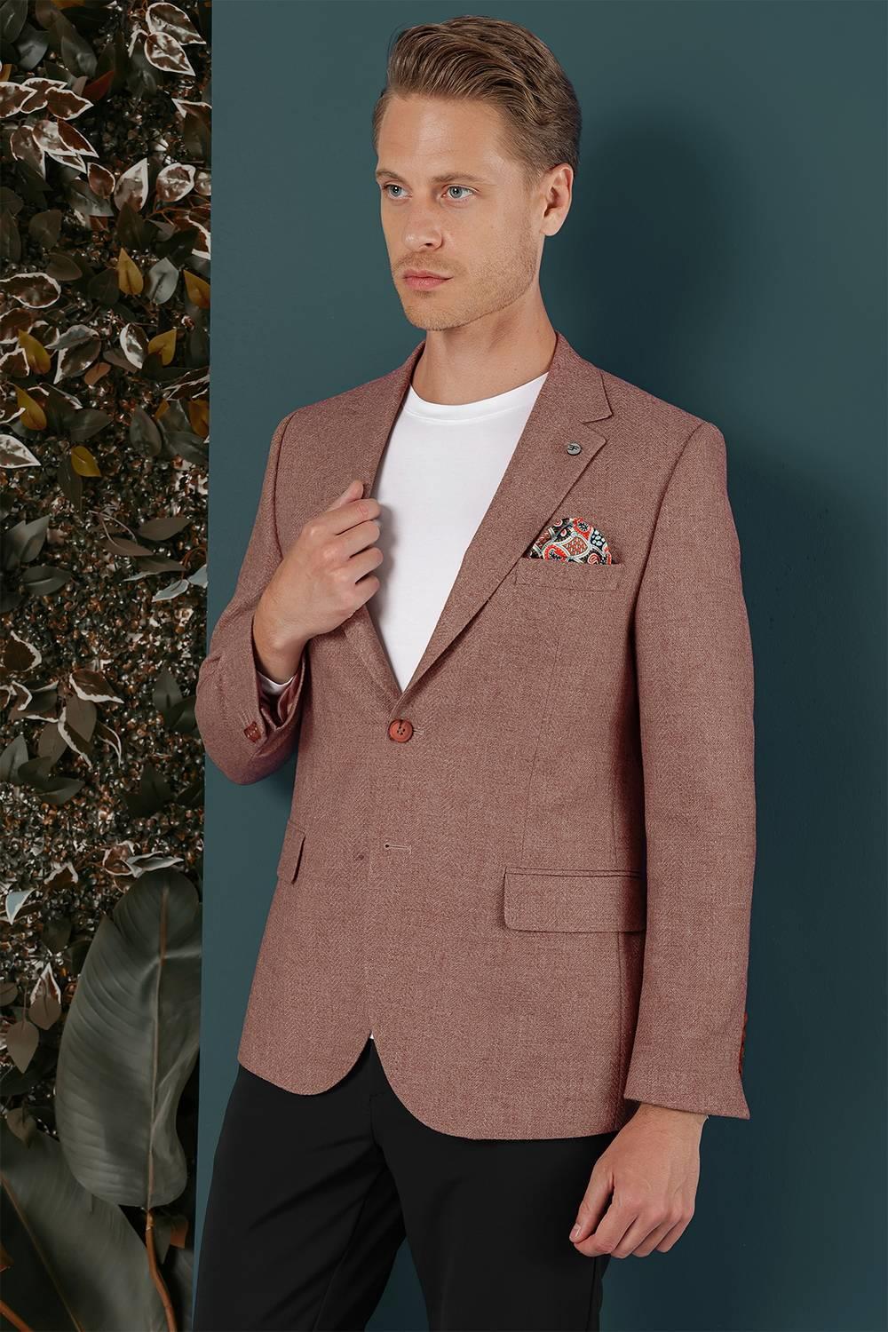 C 656 Slim Fit Gül Kurusu Spor Ceket
