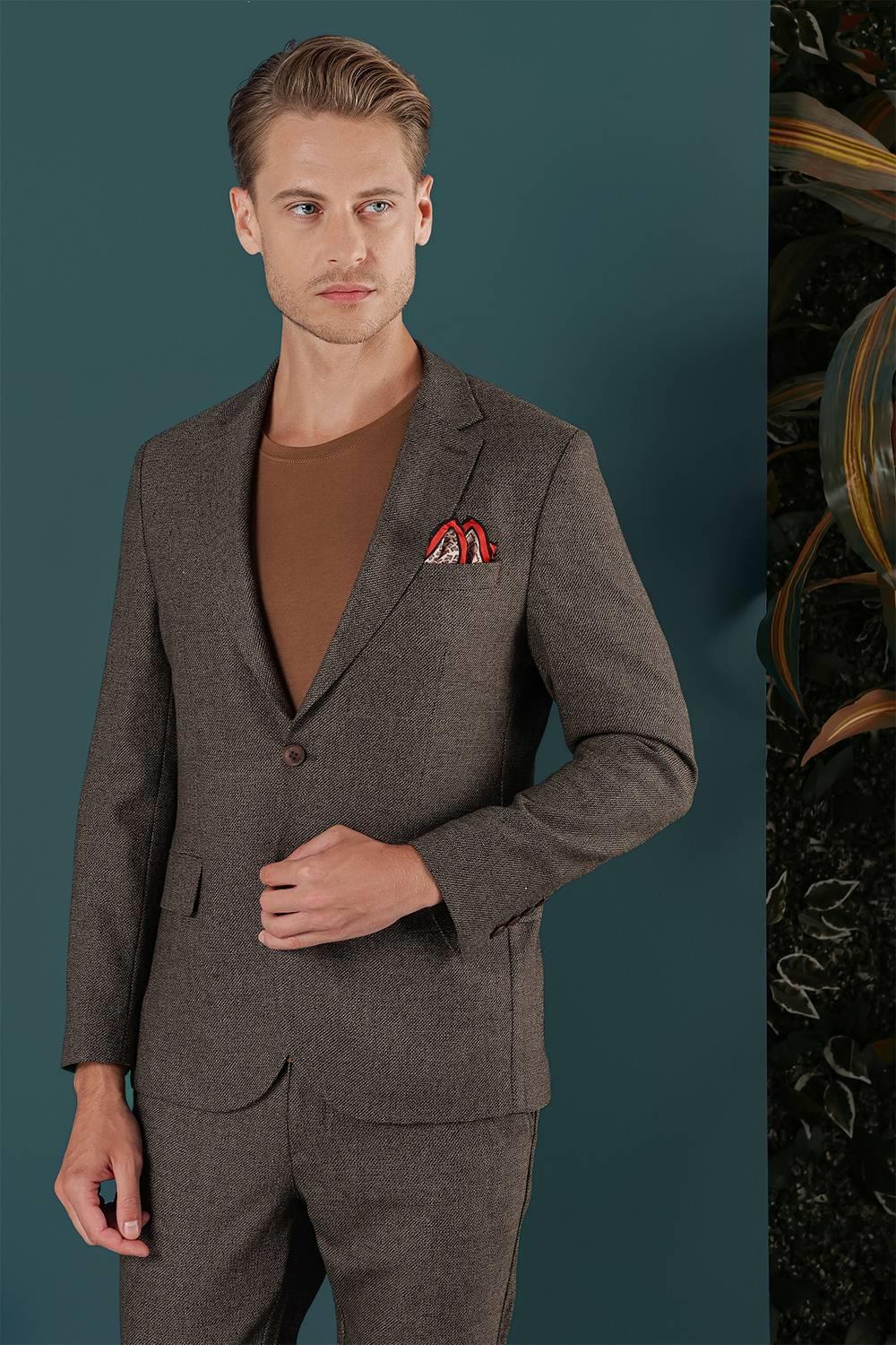 C 658 Slim Fit Kahve Spor Ceket