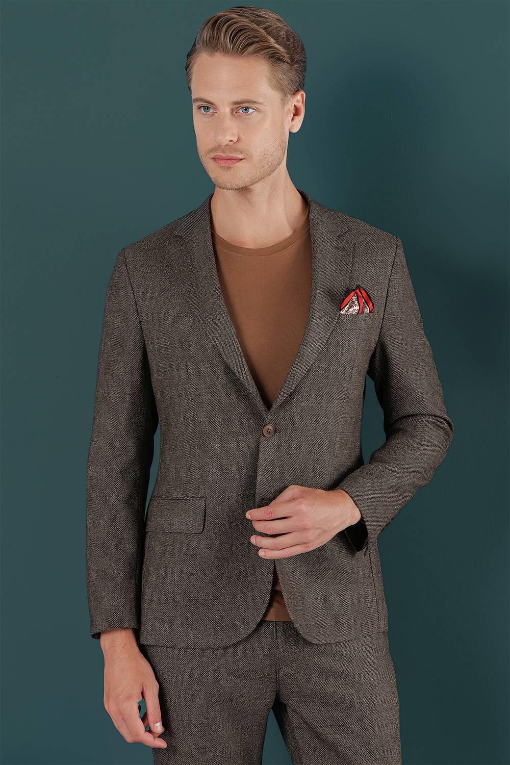 C 658 Slim Fit Kahve Spor Ceket