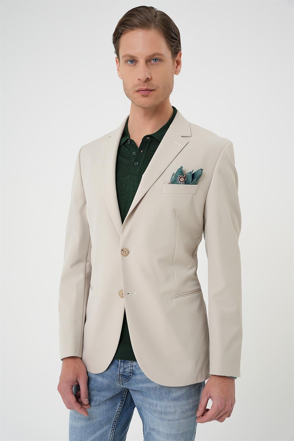 C 675 Slim Fit Kum Spor Ceket
