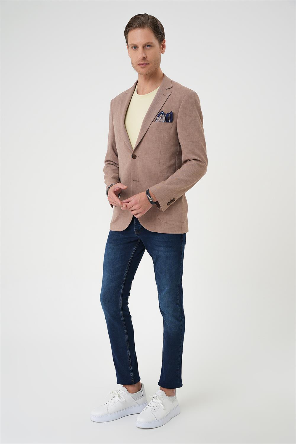 C 679 Slim Fit Bej Spor Ceket